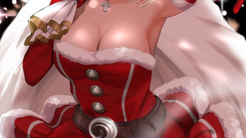 Christmas Anime Girl - Mobile Wallpaper